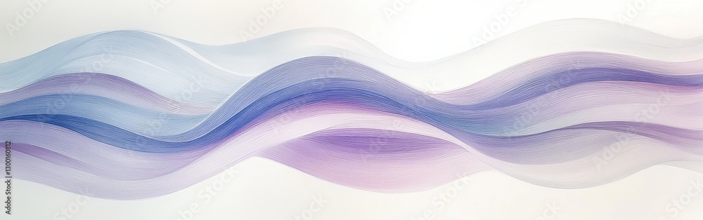 Poster elegant pastel waves created with pencil strokes convey a serene and flowing atmosphere in a contemp