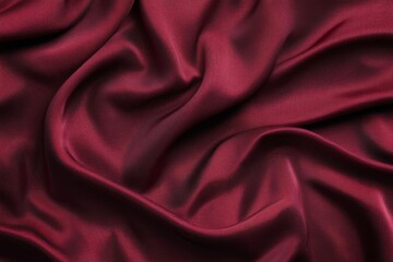 Red silk fabric draped, studio shot, smooth texture, background blur, design