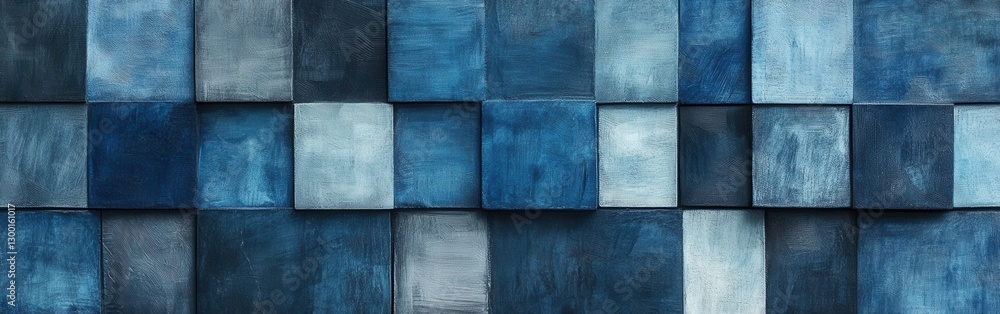 Poster elegant muted design with layered pencil strokes in shades of blue creating a serene atmosphere