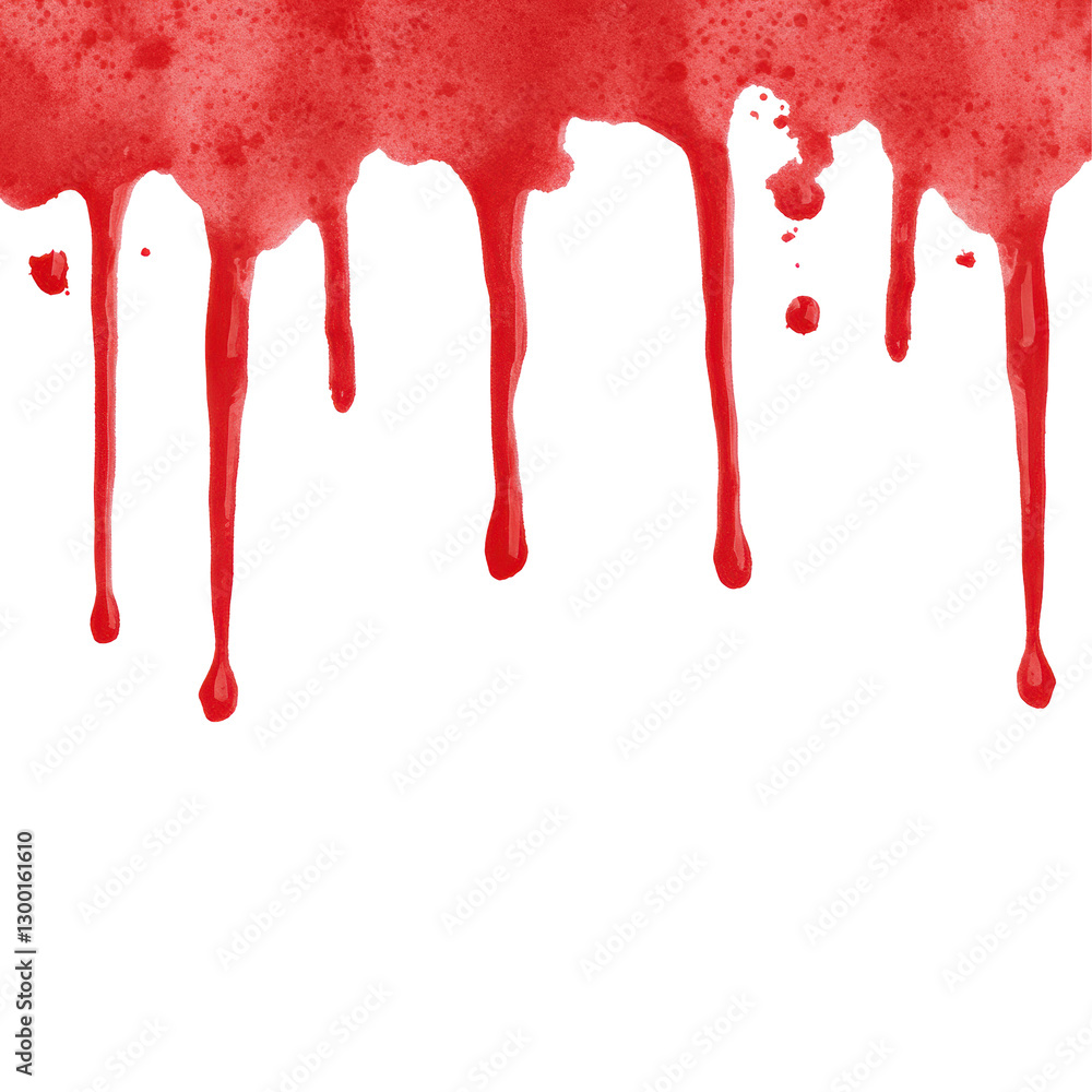Poster red paint drips creating a bold abstract design