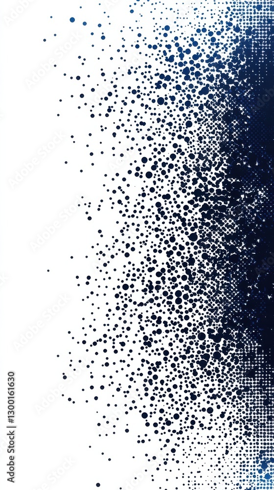 Aufkleber bold halftone dots in shades of navy blue create a dynamic pattern on a contrasting background for m