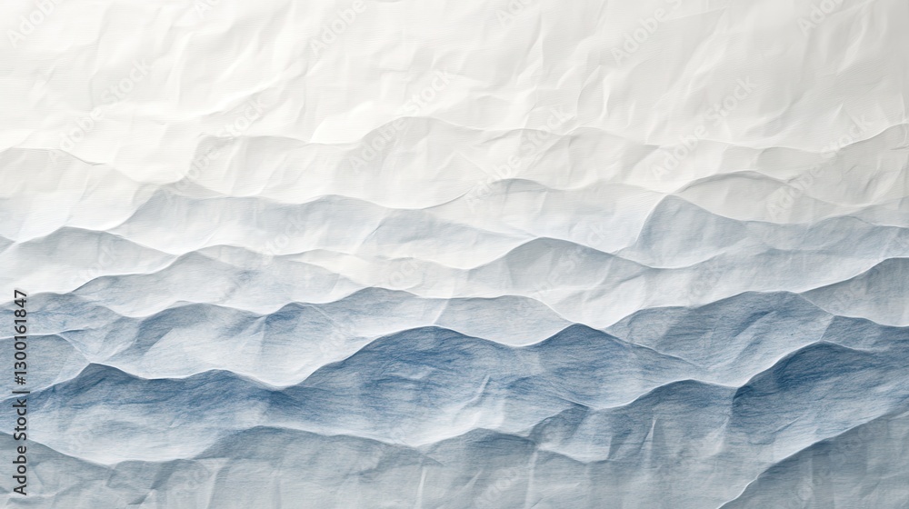 Aufkleber Textured waves of pencil on a soft white background create a calming, abstract landscape resembling depths of ocean layers and sky gradients