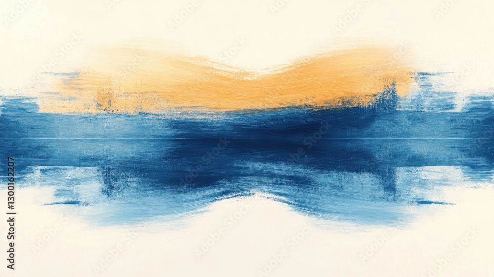 Poster Abstract pencil strokes in shades of blue create a soothing visual experience with blending tones and soft textures