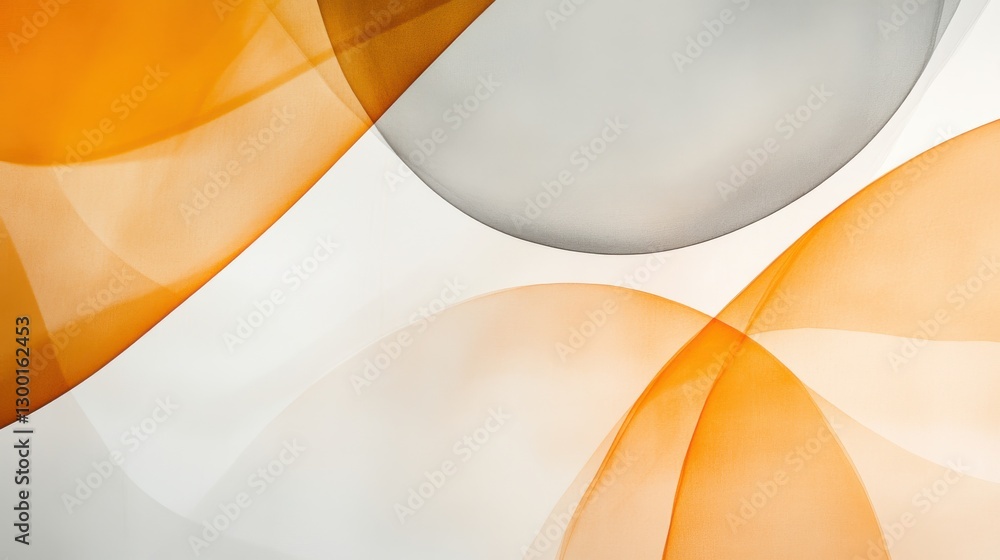 Poster muted amber and gray arcs blend together creating a soothing abstract design ideal for modern decor