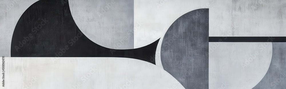 Aufkleber Monochrome abstract pattern showcasing varied shapes and muted gray tones with contrasts and smooth transitions in design