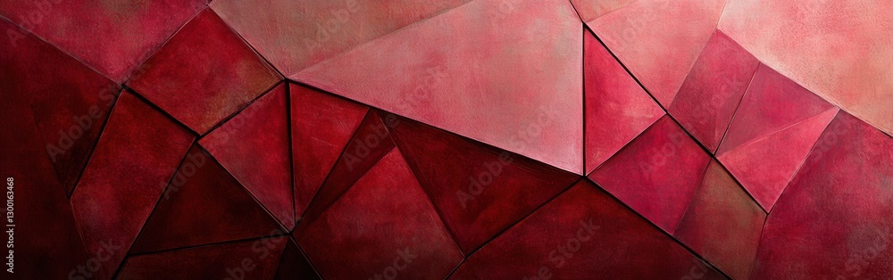 Poster textured geometric pattern in deep shades of red creates an eye-catching design for modern aesthetic