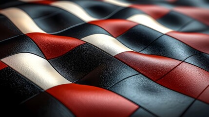 Captivating Geometric Pattern with Contrasting Tones and Interlocking Shapes