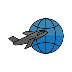 AIR TRANSPORT AIRCRAFT ICON IS TAKING TAKE OFF