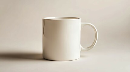 Fototapeta premium Simple White Mug: Minimalist Ceramic Cup, Clean Design