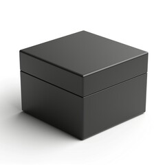 Naklejka premium A sleek black square gift box with a minimalist design, perfect for any occasion.
