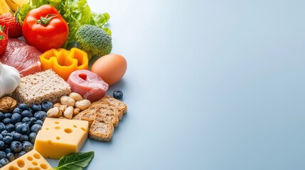 Puzzle of Health: Conceptual Arrangement of Diverse Food Groups for Nutritious Diet Illustration