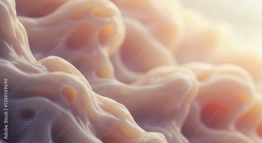 Poster the image is a close up of a white and pink blob with a lot of texture. the texture is very detailed