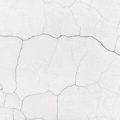White wall with cracks. Copy space. Mock up.