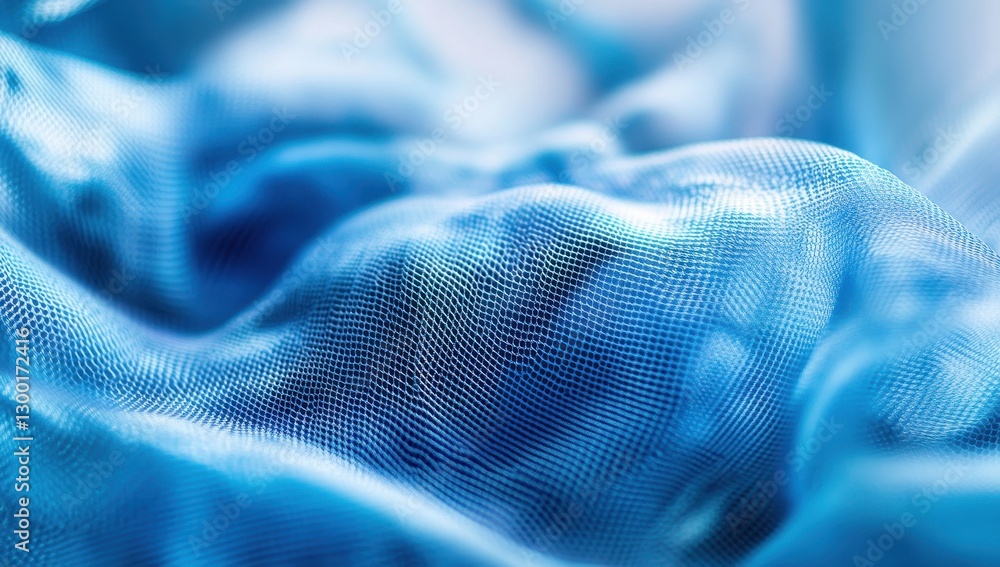 Poster close-up of soft textured blue fabric with light reflections creating a dreamy and ethereal atmosphe