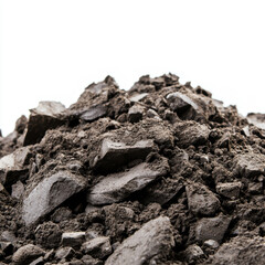 Pile of natural rocks and minerals displaying rough texture and earthy colors