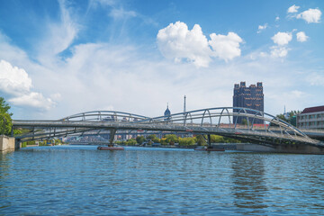The urban architectural skyline, modern bridges, and Haihe River scenery of Tianjin, China on August 11, 2024