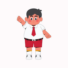 Cute boy student character illustration