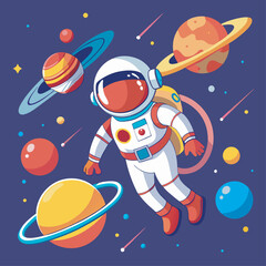 Whimsical Space Design with Twinkling Stars Art & Illustration