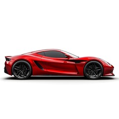 Naklejka premium Sleek Glossy Red Sports Car with Modern Futuristic Design