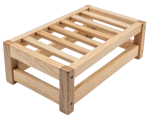 Wooden wine rack on a transparent background