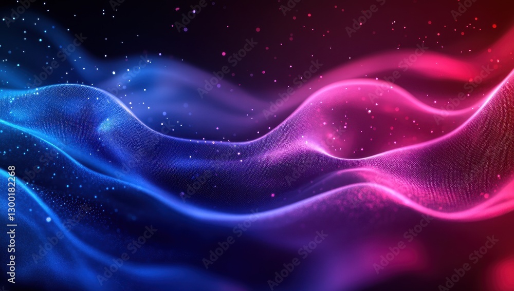 Aufkleber colorful waves of light in abstract background with sparkles creating a vibrant and dynamic design f