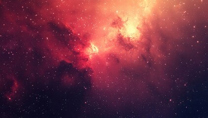 Fototapeta premium Cosmic Nebula With Bright Stars and Colorful Gas Clouds in Deep Space, A Stunning Astronomy Scene Capturing the Beauty of the Universe