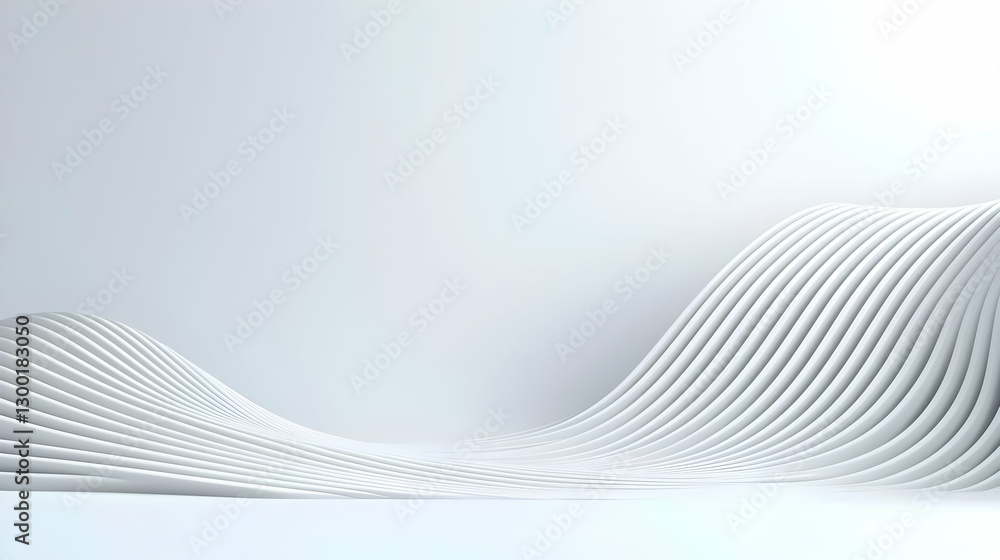 Poster abstract white wave surface with geometric pattern and minimalist design