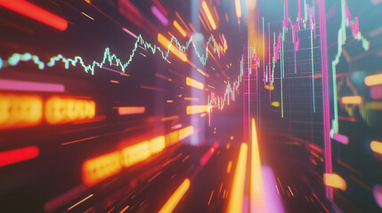 Abstract Stock Market Data Visualization Dynamic Financial Chart Tunnel Background Image for Business Finance and Technology Concepts