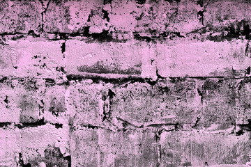 Pink brick wall for background with shadows