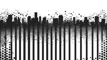 Fascinating digital creation featuring a bold and captivating arrangement of glitch-influenced geometric patterns, dynamic monochrome gradients, and futuristic techno elements in an abstract