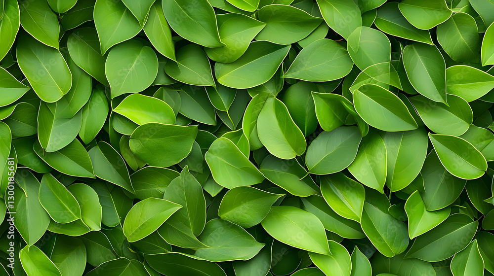 Poster dense green leafy background texture creating a natural surface pattern