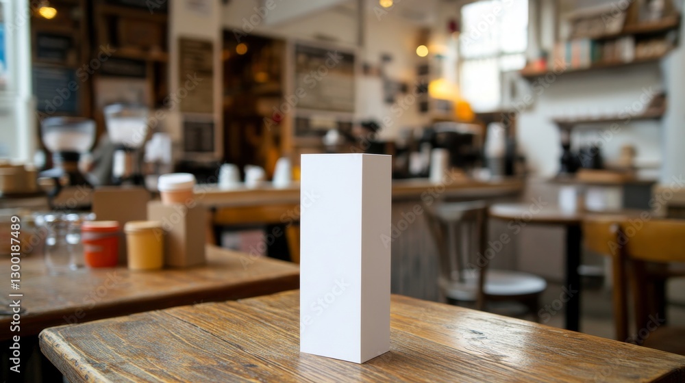 Aufkleber generate a mock-up of the blank menu frame in a bar restaurant, displaying a white paper sheet stand