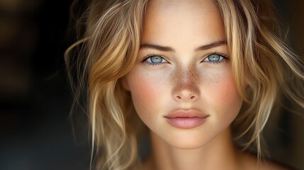 Fototapeta premium Woman Portrait Outdoors, Sunny, Focused Eyes