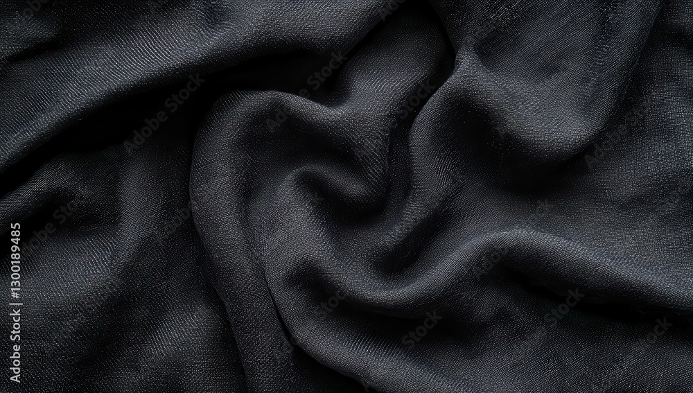 Aufkleber dark textured fabric close-up with soft curves and detailed weave patterns ideal for textile, fashio