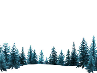 Fototapeta premium serene forest landscape with tall evergreen trees under clear sky