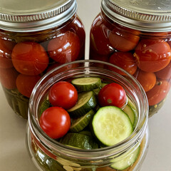 canned vegetables in glass jars