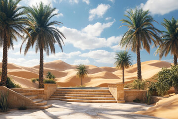 Fototapeta premium The stage is made of natural stone