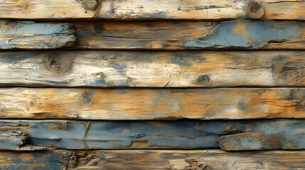 Weathered Horizontal Wooden Planks Background