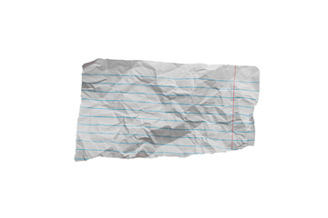 Wrinkled or crumpled lined white paper texture used as a white paper background texture in a design.