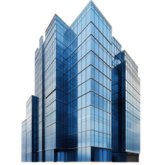 Obraz premium Glass facade of a modern skyscraper, reflecting the sky and urban development