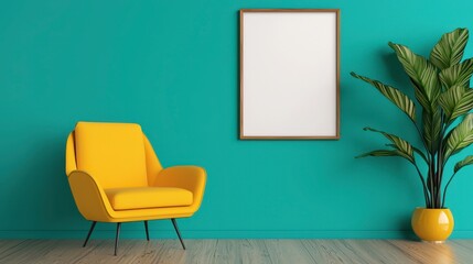 Elegant chair and lush green plant creating a serene atmosphere in a minimalist room with natural light streaming in