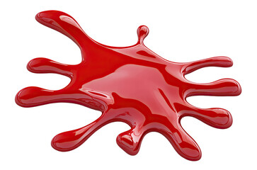 Blood splatter with dynamic motion, isolated on transparent cutout background