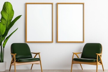 Pair of elegant chairs accompanied by a lush indoor plant creating a charming and inviting space