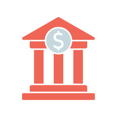 Icon a bank, isolated against a clean background.