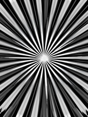 Obraz premium Regular black and white radial rays pattern made seamless