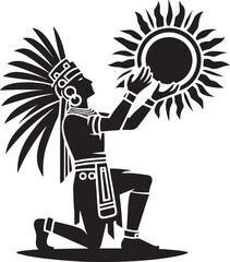 Aztec high priest vector illustration