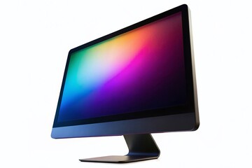 Fototapeta premium Silhouette of Computer Monitor Isolated on White Background - Stock Photo