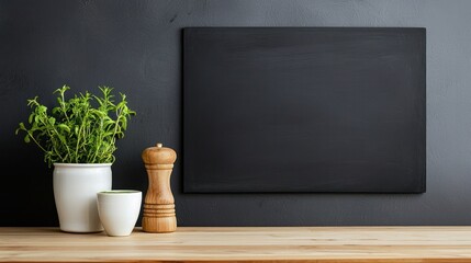 Menu board mockup showcase modern kitchen digital design minimalist environment eye-level view creative concept