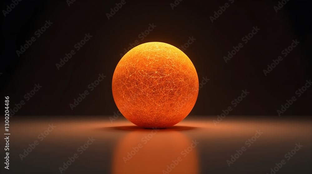 Poster dramatic photorealistic glowing orange sphere orb light source on dark background 3d render texture 