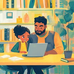 An illustration of students and teachers at school 